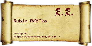 Rubin Réka névjegykártya